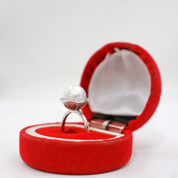 Designer Pearl Halo Adjustable Ring - Image 4
