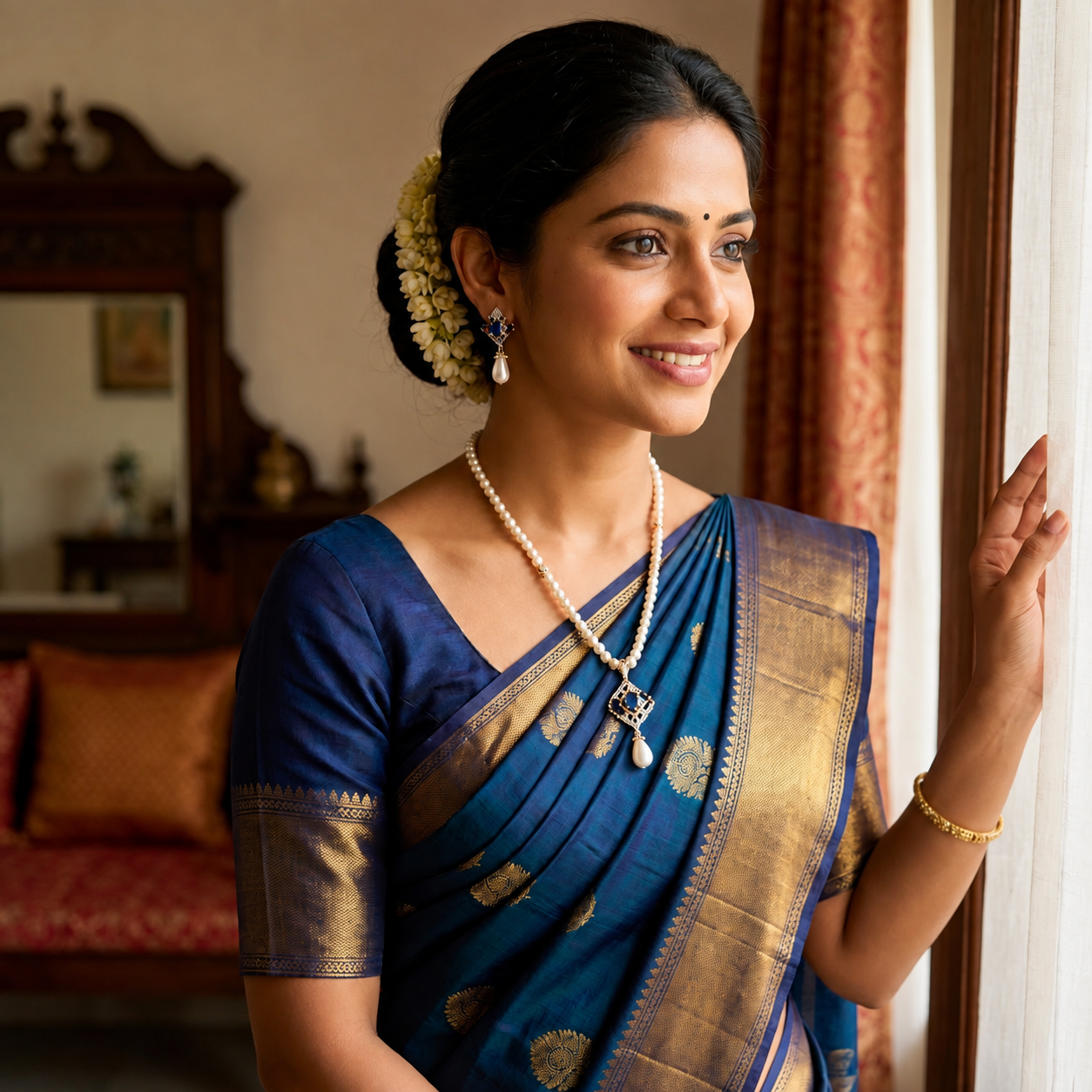 Buy Long Pearl Pendant Necklace Set Online Simple & Elegant