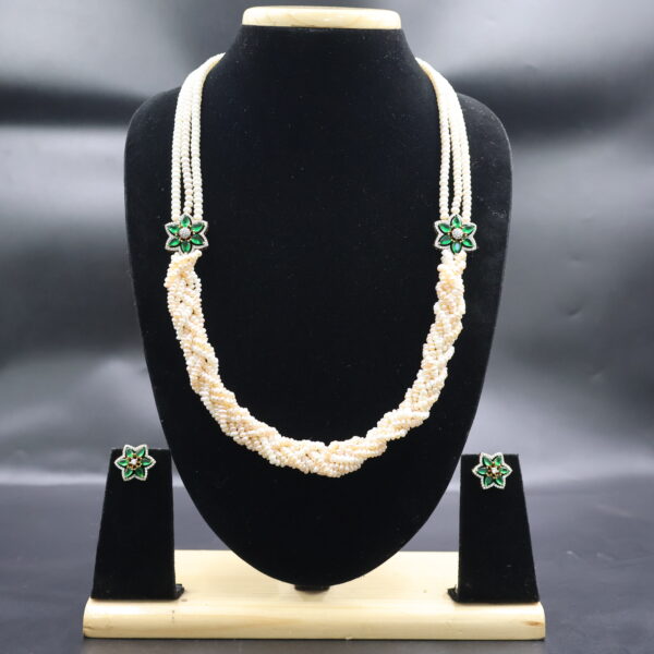 Alternative view of Premium Emerald AD Pearl Necklace Sets