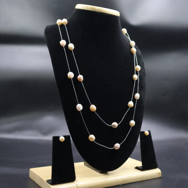 Two Layer Pearl Necklace - Image 4