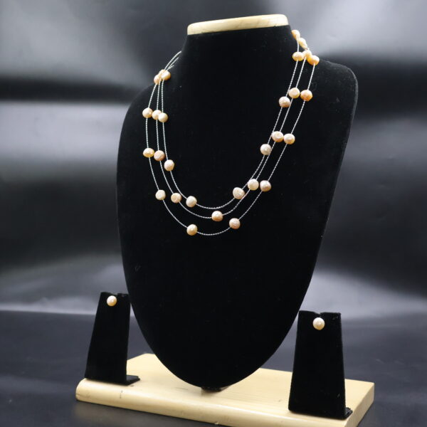 Elegant Layered Freshwater Pearl Necklace - Image 3