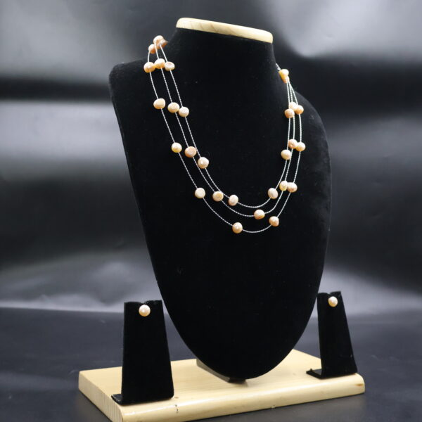 Elegant Layered Freshwater Pearl Necklace - Image 4