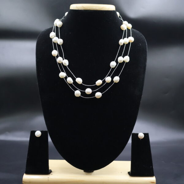 Alternative view of Triple Layer Pearl Necklace
