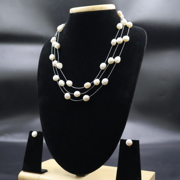 Triple Layer Pearl Necklace - Image 3