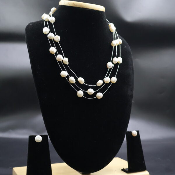 Triple Layer Pearl Necklace - Image 4