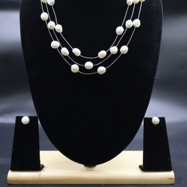 Triple Layer Pearl Necklace - Image 5