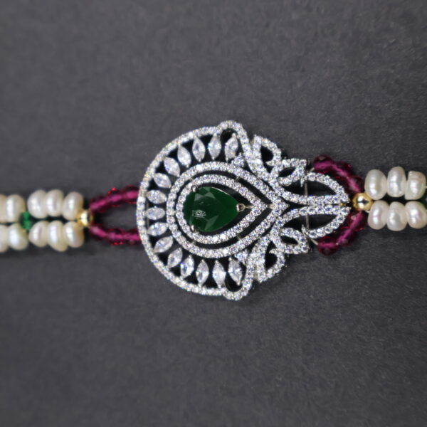 Emerald Charm Pearl Rakhi - Image 5