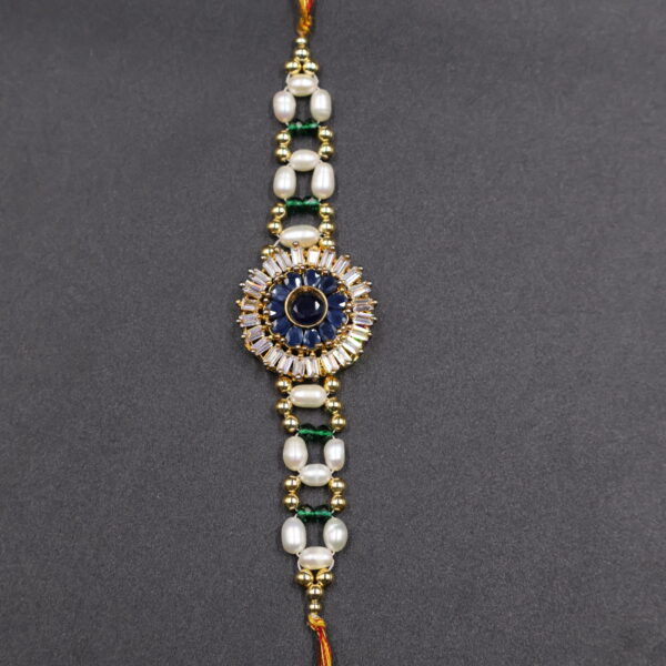 Midnight Sapphire Pearl Rakhi - Image 5
