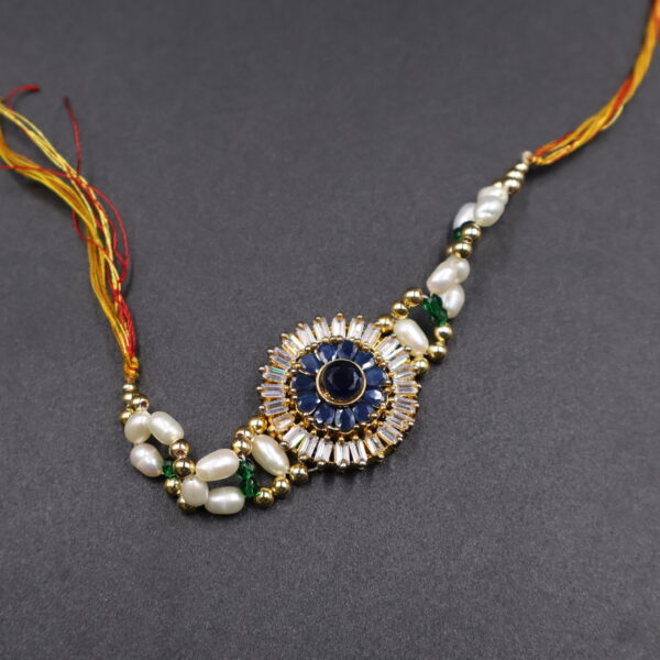 Midnight Sapphire Pearl Rakhi - Image 3