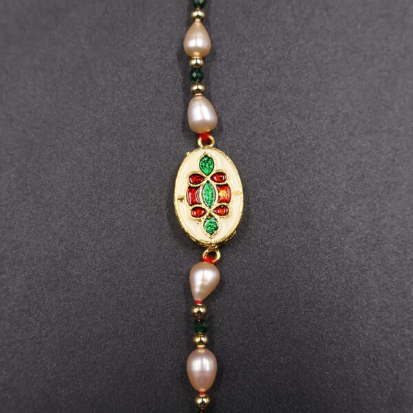 Traditional Elegance Pearl Rakhi - Image 5
