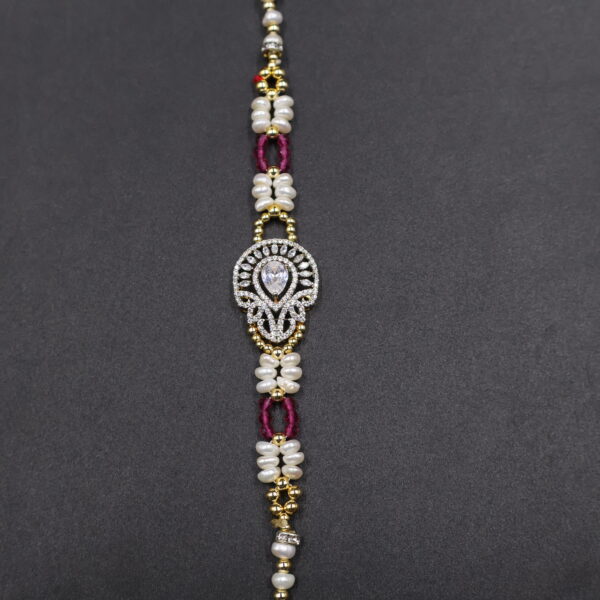 AD Stone Pearl Rakhi - Image 5