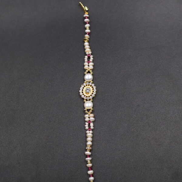 Crystal Elegance  Pearl Rakhi - Image 5