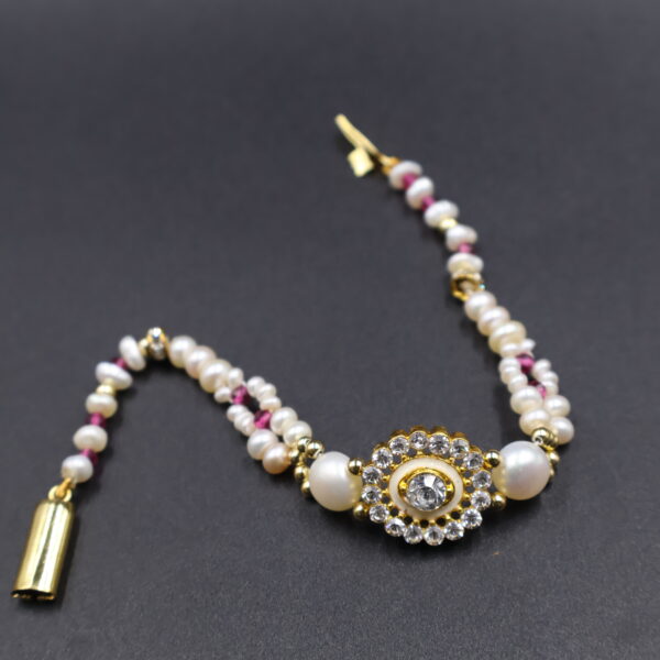 Crystal Elegance  Pearl Rakhi - Image 3