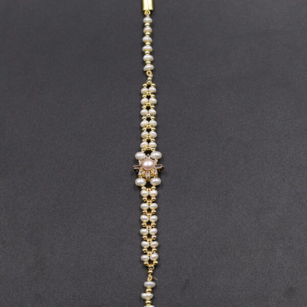 Golden  Elegance Pearl Rakhi - Image 4
