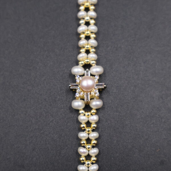 Golden  Elegance Pearl Rakhi - Image 5