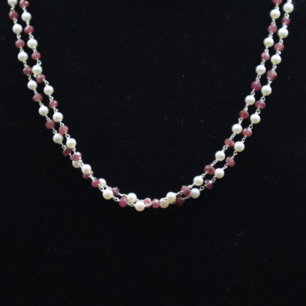 Elegant Ruby Pearl Taar Mala - Image 4
