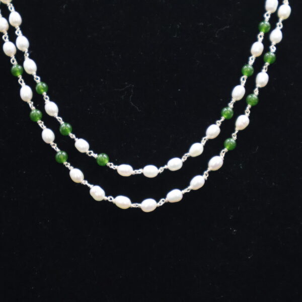 Elegant Pearl Green stone Taar Mala - Image 4
