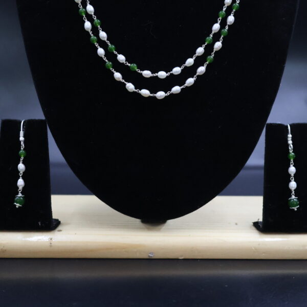 Elegant Pearl Green stone Taar Mala - Image 5