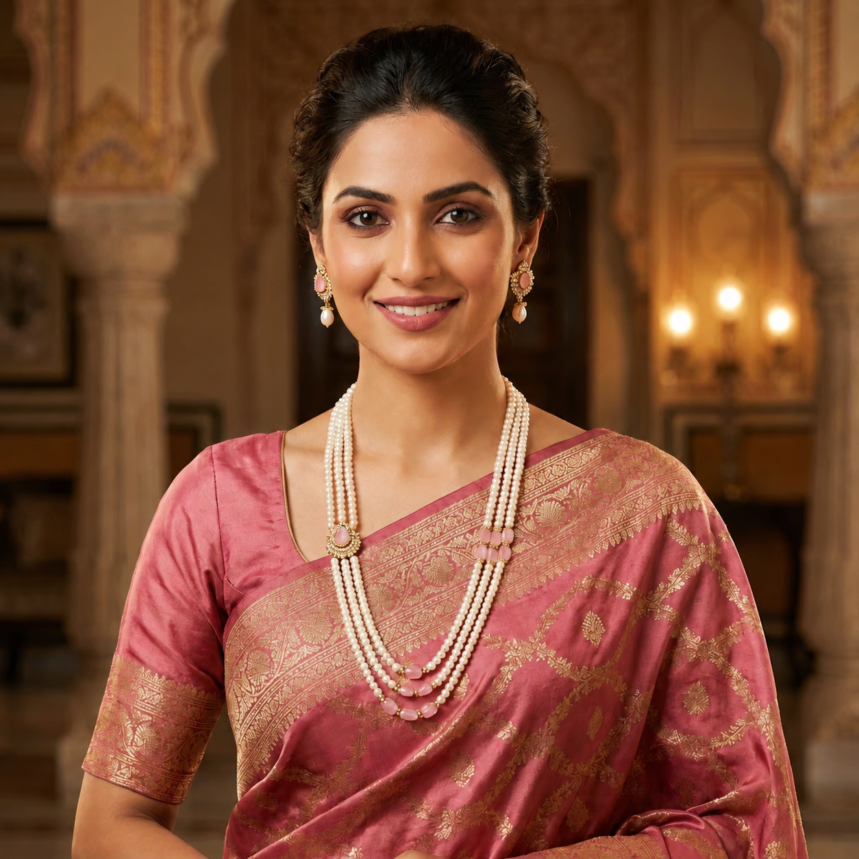 Shop CZ Pendant Pearl Necklace Set at Best Price