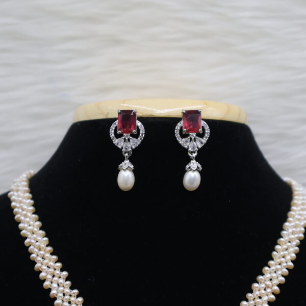 Royal Ruby Cascade Pearl Necklace - Image 5