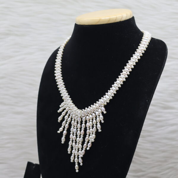 Cascade Fringe Pearl  Necklace - Image 4