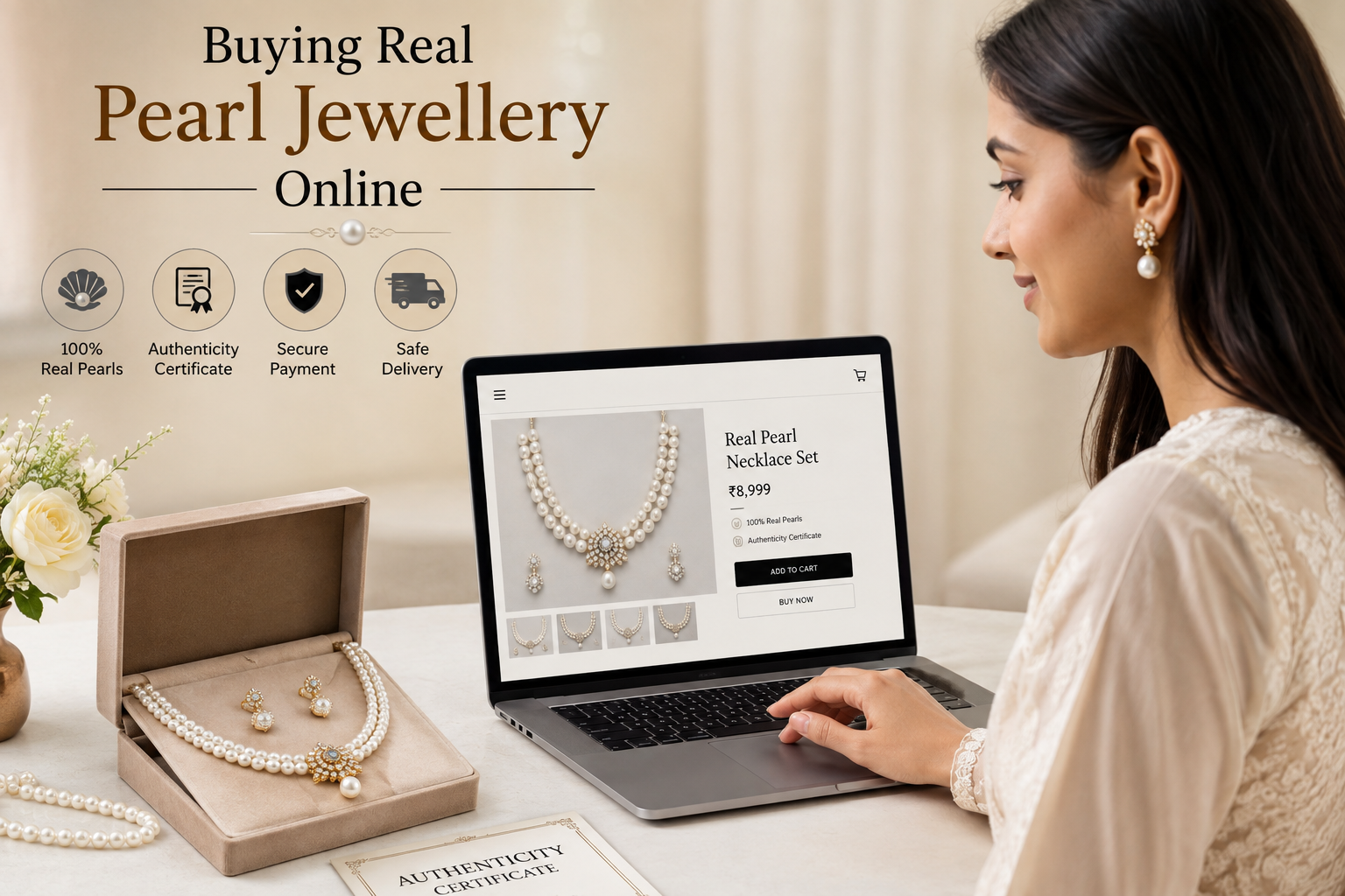 shop Real Pearl Jewellery Online